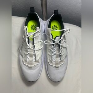 Nike White Sneakers with Neon Yellow Insole